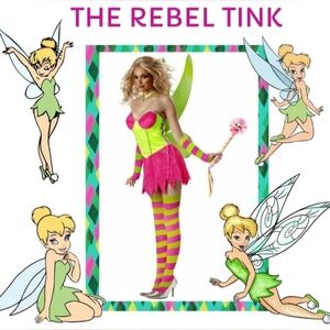 CALIFORNIA COSTUME BRAND "REBEL TINKERBELL!" WOMENS COSTUME SIZE MEDIUM NEW!